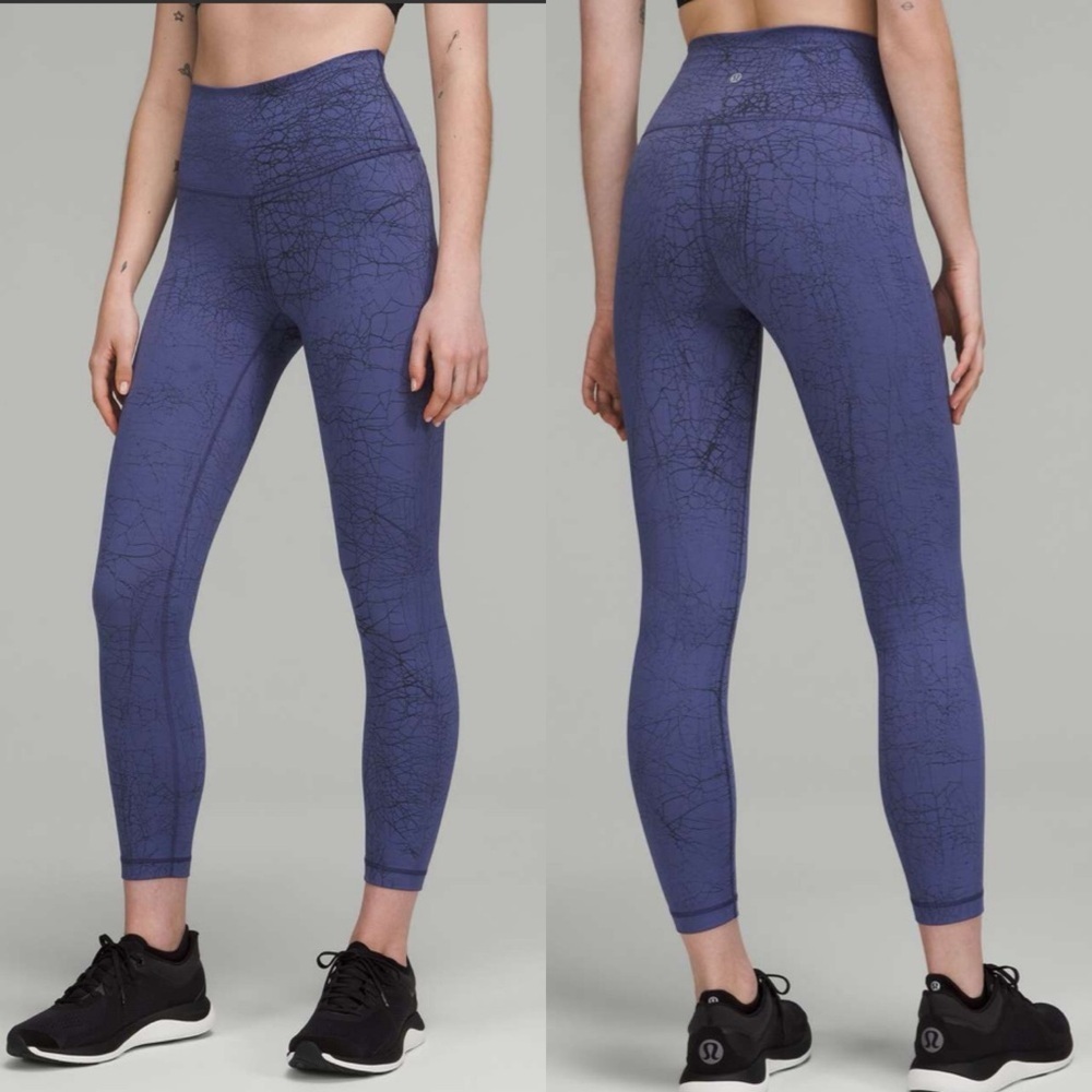 Lululemon Wunder Train High-Rise Tight 25" Thread Dye Night Sea Black blue 14